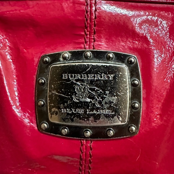 Burberry Blue Label Red Patent Large Handbag - Picture 14 of 14